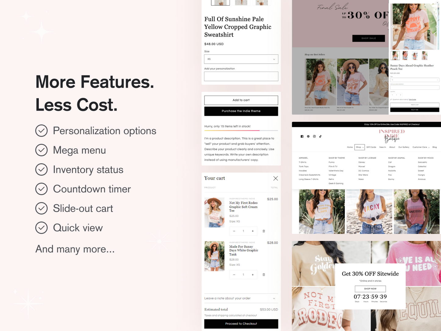 Indie - Pink & Feminine Boutique Shopify Theme