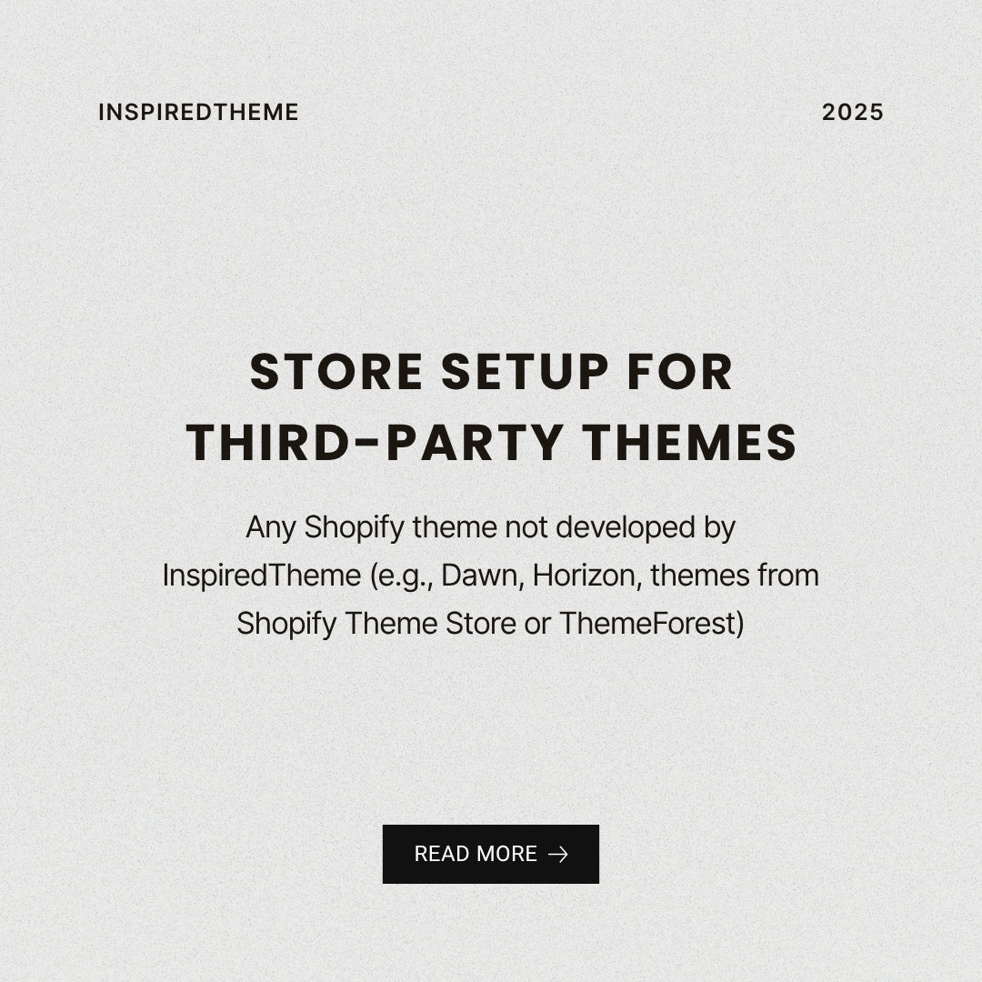 Store Setup for Third-party Themes