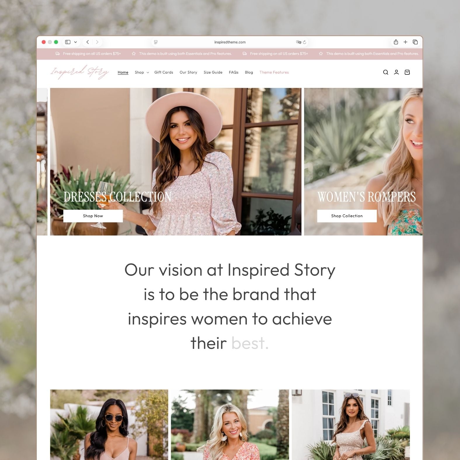 fashion dress logo design Story - Feminine Fashion Shopify Theme | Ecommerce Website Template