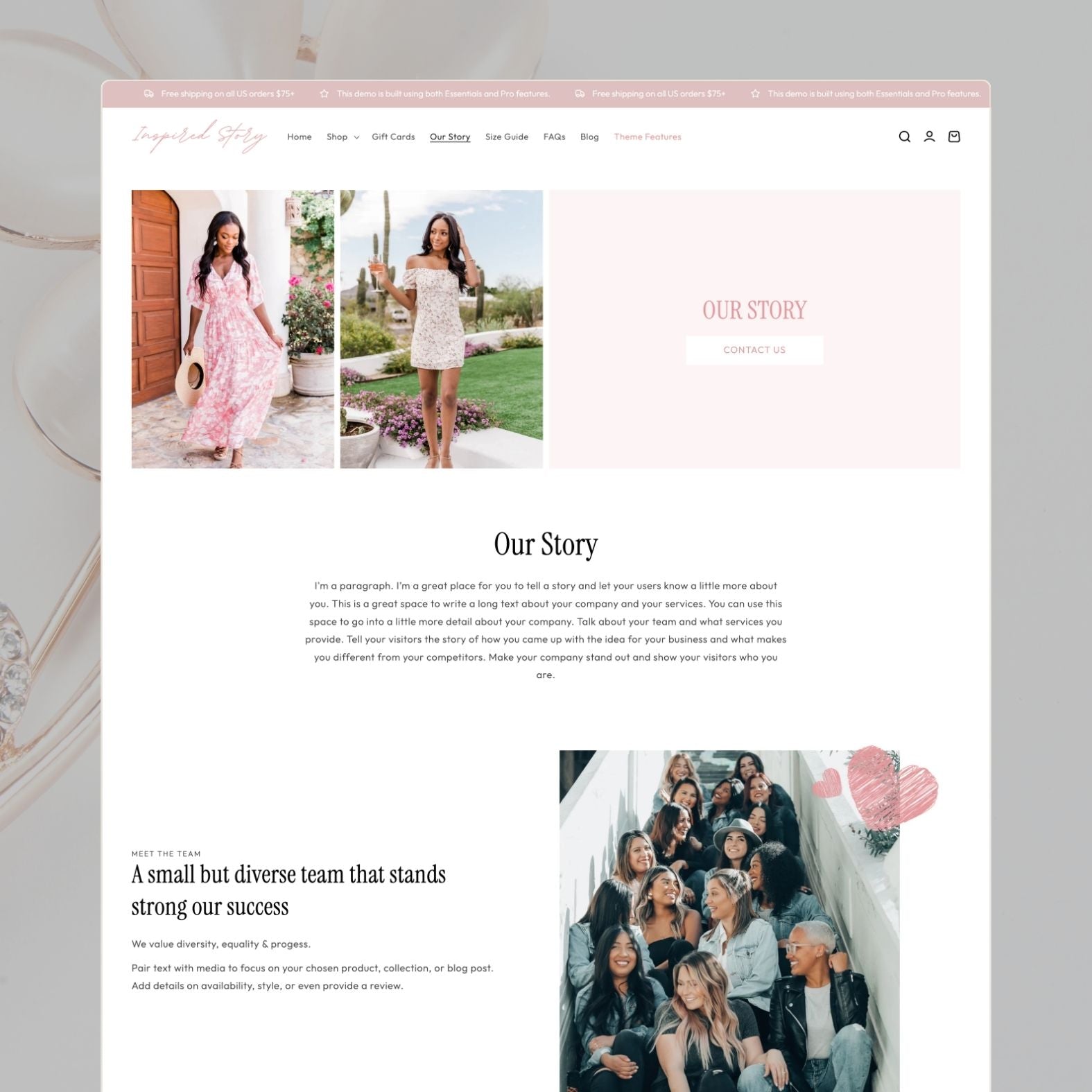 Story - Feminine Fashion Shopify Theme | Ecommerce Website Template