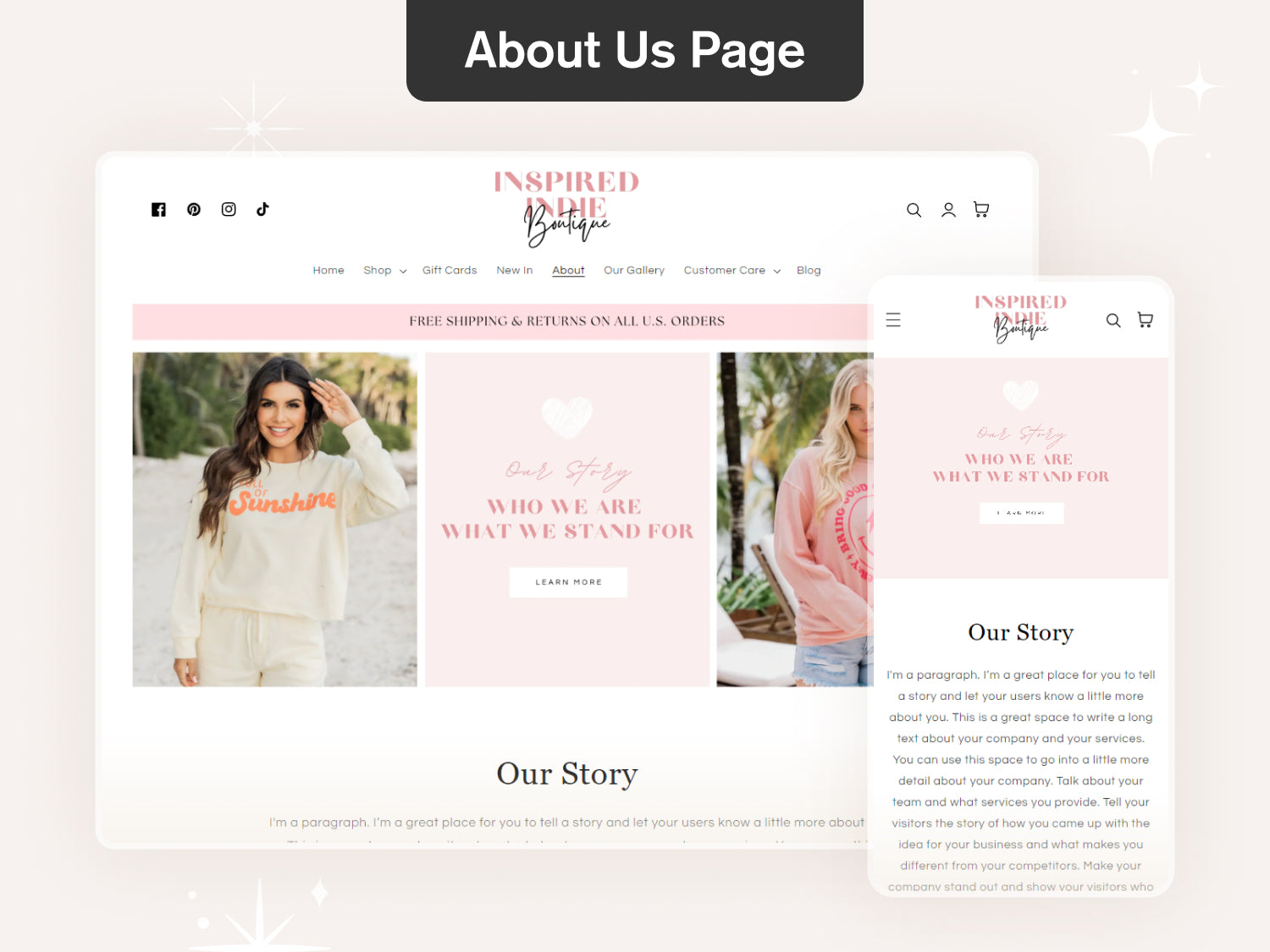 Indie - Pink & Feminine Boutique Shopify Theme