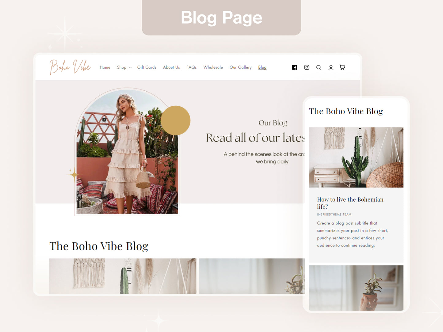 Boho Vibe - Feminine Boutique Shopify Theme