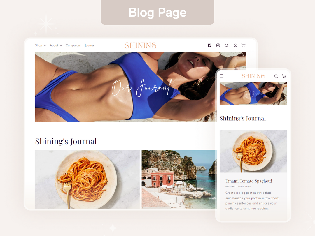 Shining Swimwear Shopify Theme Ecommerce Website Template