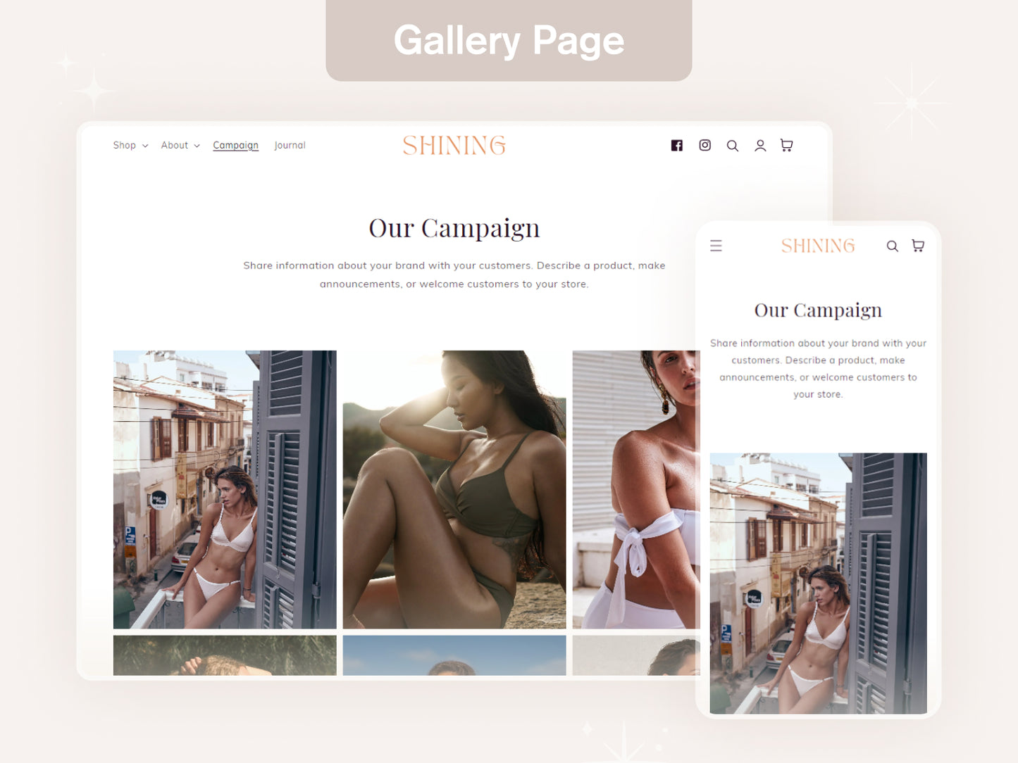 Shining - Swimsuits & Clothing for Women Shopify Theme