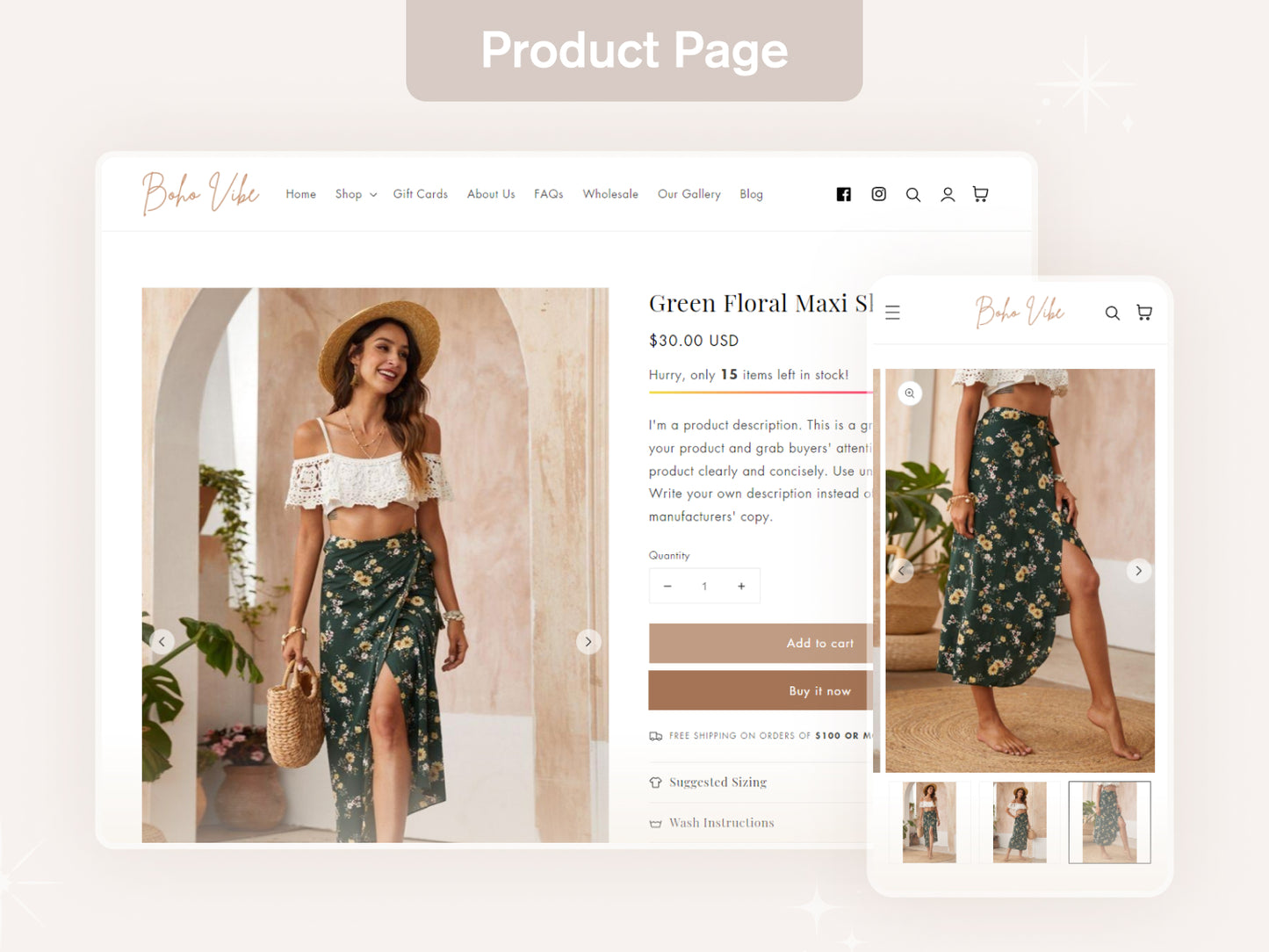 Boho Vibe - Feminine Boutique Shopify Theme