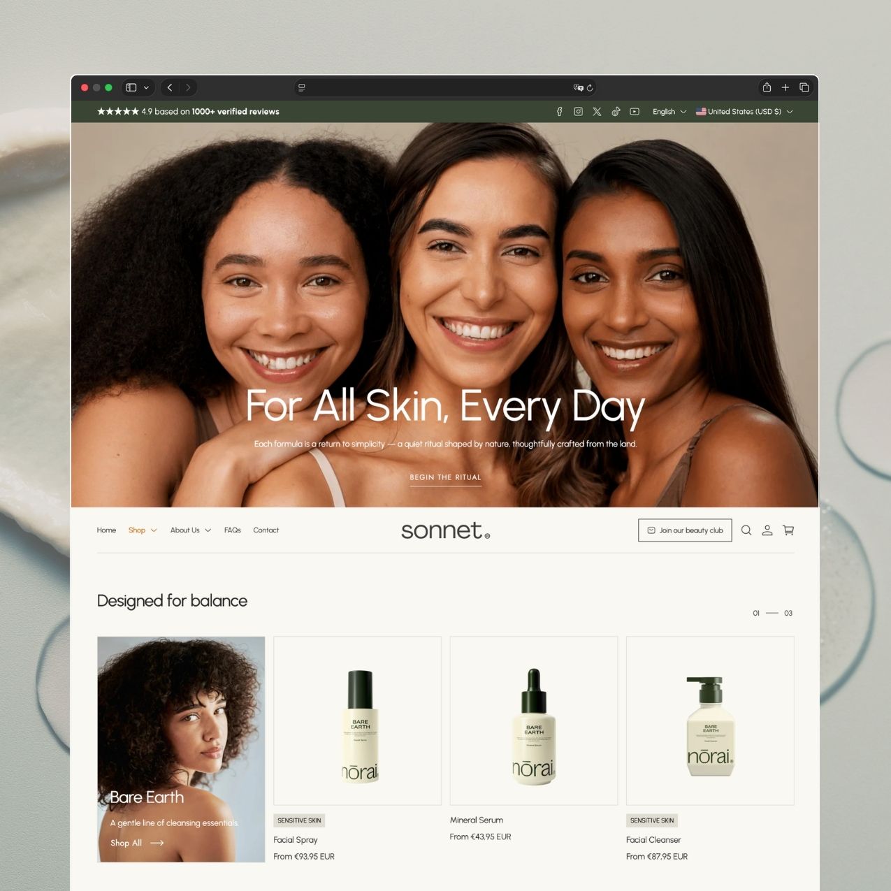 Sonnet - Beauty & Skincare Shopify Theme